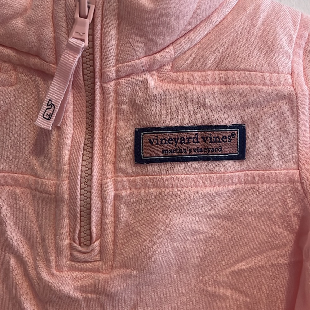 Vineyard Vines Baby Girl Pink Sweatshirt 3-6 months Half Zip - Picture 2 of 4